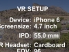The VR Setup Screen