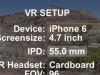 The VR Setup Screen